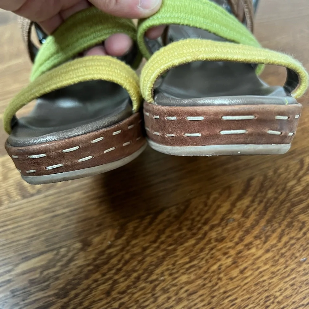 AQUATALIA‎ Strappy Criss Cross Woven Colorful Wedge Sandals Italy Vacation 6.5